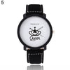 Couple Watch Queen King Crown Fuax Leather Quartz Analog Wrist Watches Chronograph 2018women men