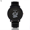 Couple Watch Queen King Crown Fuax Leather Quartz Analog Wrist Watches Chronograph 2018women men