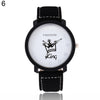 Couple Watch Queen King Crown Fuax Leather Quartz Analog Wrist Watches Chronograph 2018women men