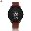 Couple Watch Queen King Crown Fuax Leather Quartz Analog Wrist Watches Chronograph 2018women men